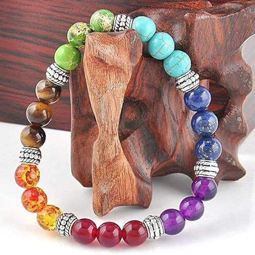 7 Chakra Crystal Natural Quartz Stone Bracelet Healing Yoga Owl Charms  Jewelry | eBay