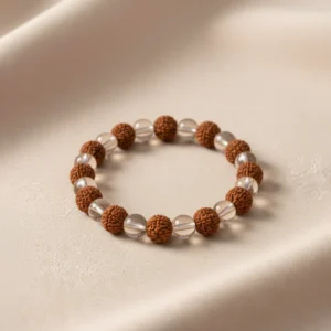 Rudraksha and Crystal Bracelet