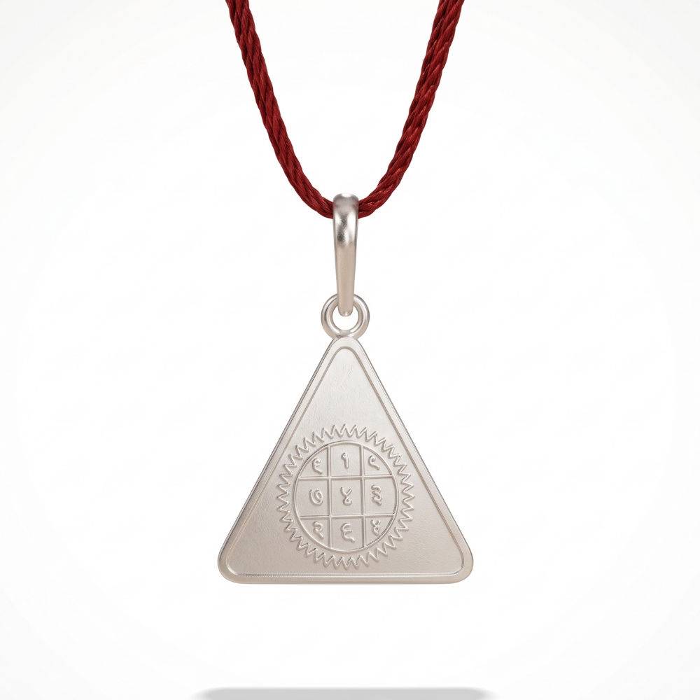 Surya Yantra Silver Locket Trishkati Surya Yantra Silver Locket Triangle - Image 1