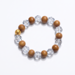 Wood And  Clear Crystal Bracelet (Diamond Cut)