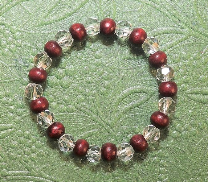 Wood and crystal on sale bracelet