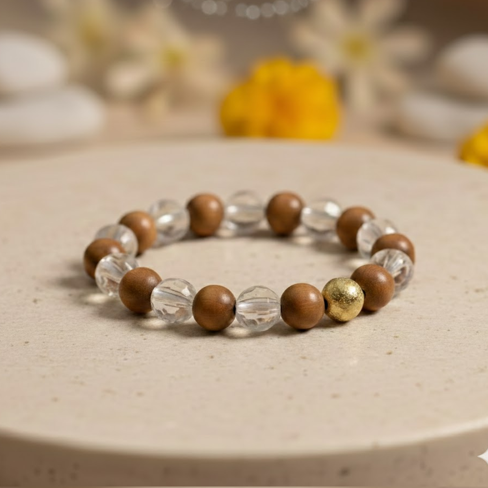 Wood Crystal Bracelet