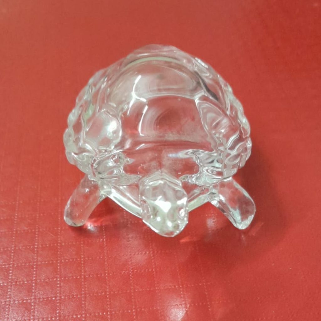 Crystal TurtleTortoise, Vastu Feng Shui with Pot for Good Luck Trishakti Products