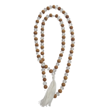 Wood Crystal Mala