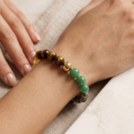 Money Magnet Bracelet Green Aventurine, Citrine, Tiger Eye, Pyrite. (8mm) - Image 4