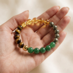 Money Magnet Bracelet Green Aventurine, Citrine, Tiger Eye, Pyrite. (8mm) - Image 3
