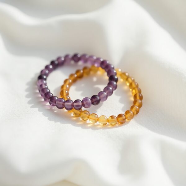 Amethyst Bracelet And Citrine Bracelet Combo