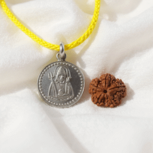 Maha Mrityunjaya Yantra Silver Locket & 5 Mukhi Nepal Rudraksha