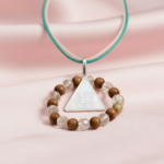 Budh Pyra Silver Locket with Wood Crystal Bracelet – Diamond Cut Combo