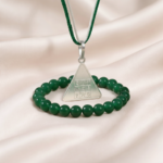 Budh Pyra Yantra Silver Locket with Green Jade Bracelet