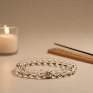 Clear Quartz with Buddha Charm Bracelet