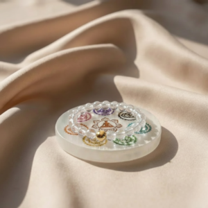 Crystal bracelet Diamond Cut with Selenite Plate Combo