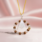 Gayatri Pure Silver locket and Wood Crystal bracelet Combo