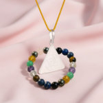 Maa Saraswati Silver Locket And Education Bracelet Combo