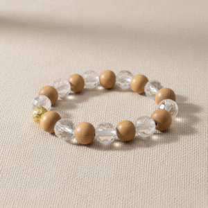 Wood Crystal Bracelet with Diamond Cut