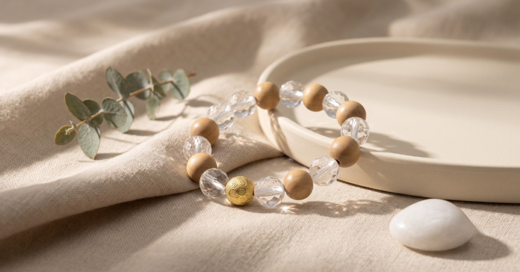 Wood Crystal Bracelet